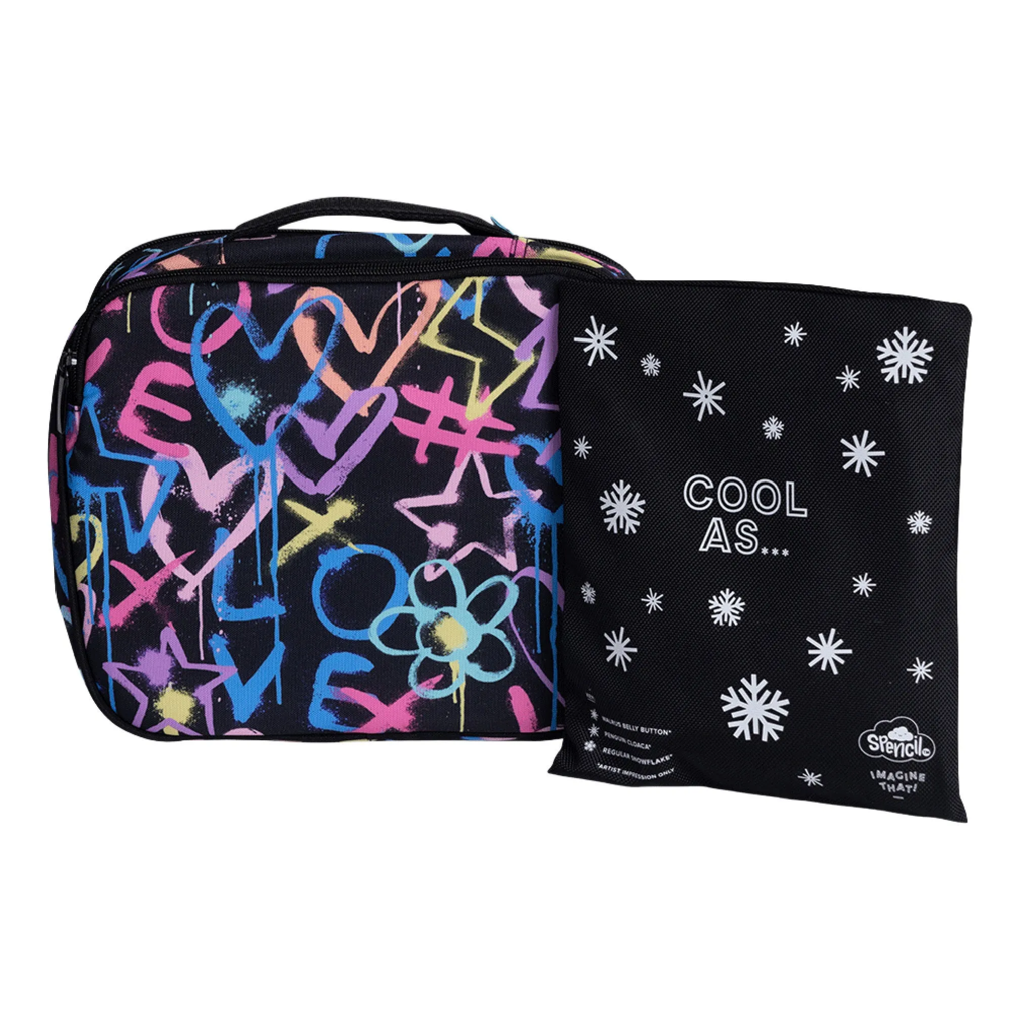 Spencil BIG Cooler Lunch Bag   Chill Pack - Hearts & Crosses