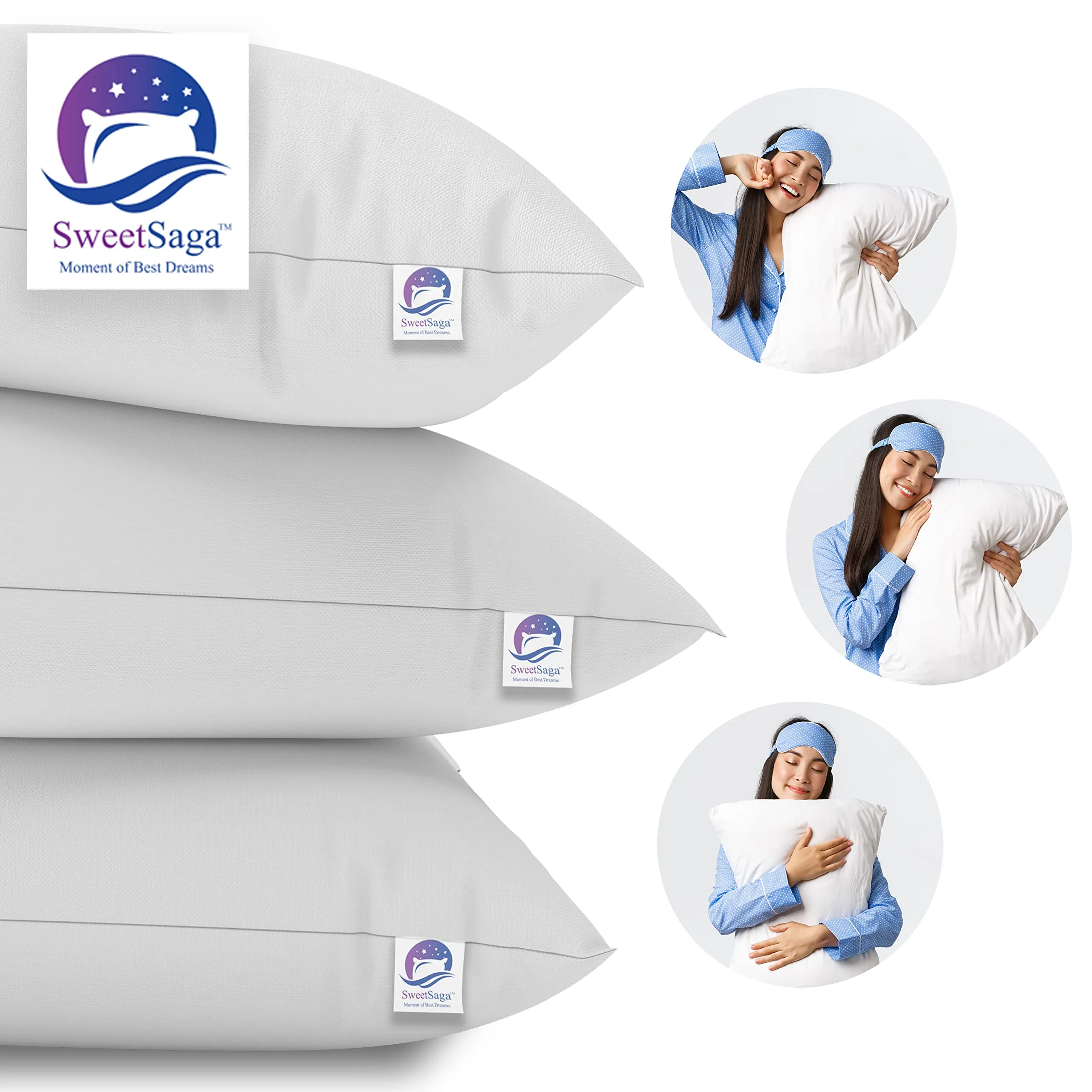 SWEETSAGA Luxury Hotel Feel Ultra Soft Extra Large Pillow with Microfiber Machine Washable - 20x40 Inch Vacuum Packed 2