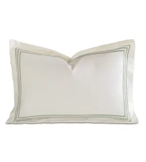 Tessa Ivory Boudoir Pillow Cover 12x18 in Aqua