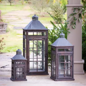 Transom Window Lanterns, Set of 3