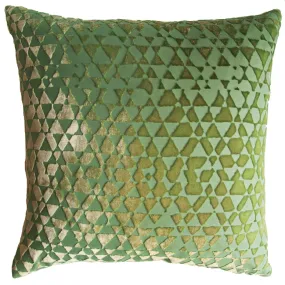 Triangles Velvet Grass Pillows by Kevin O’Brien Studio