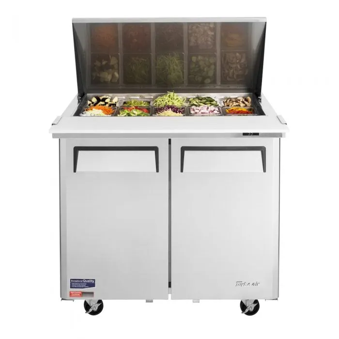 Turbo Air 36" Mega Top Sandwich / Salad 15 Pan Refrigerated Prep Table, 2 Solid Doors