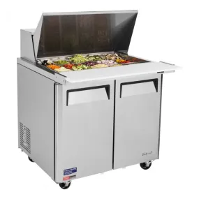 Turbo Air 36" Mega Top Sandwich / Salad 15 Pan Refrigerated Prep Table, 2 Solid Doors