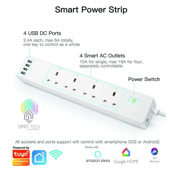 Tuya Wifi Smart Extension Plug