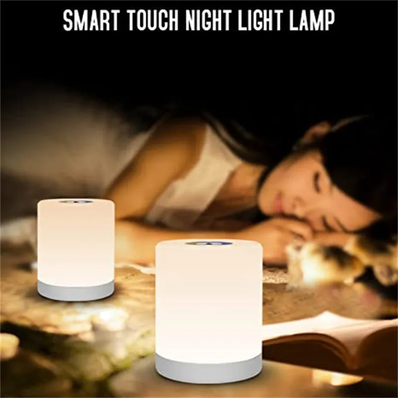 USB Touch Control LED Night Light Multicolor Adjustable Smart Bedside Table Lamp