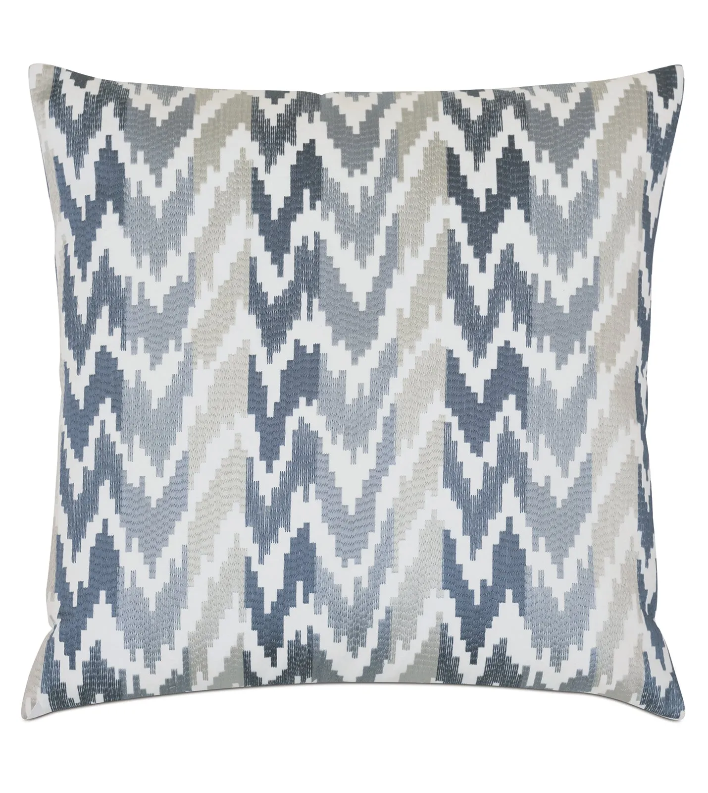 Veda Chambray Chevron Throw Pillow Cover 22x22