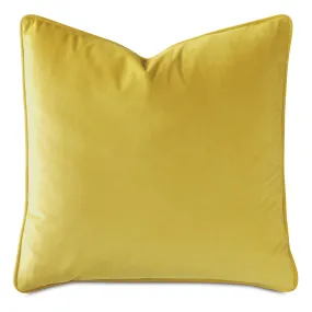 Vesper Velvet Throw Pillow Cover 20x20 in Yellow