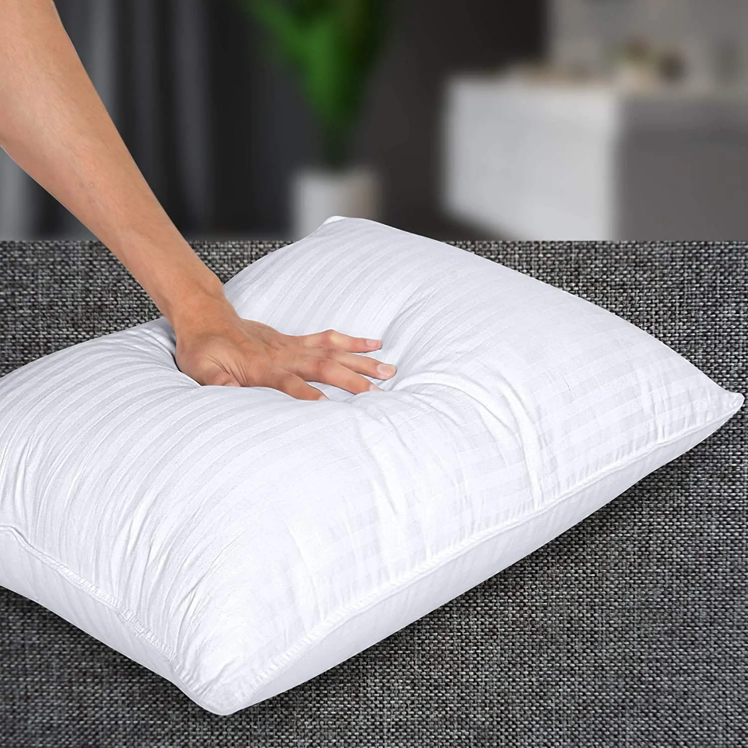 Wakewell Fiber Pillows, Pack/Set Of 2 Microfibre Pillow- 61 X 41Cm, Premium Fibre Soft White Pillow, 3 Months Warranty