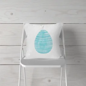 Watercolor-Blue Easter Egg-Pillow Cover