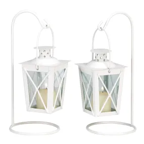 White Railroad Candle Lanterns