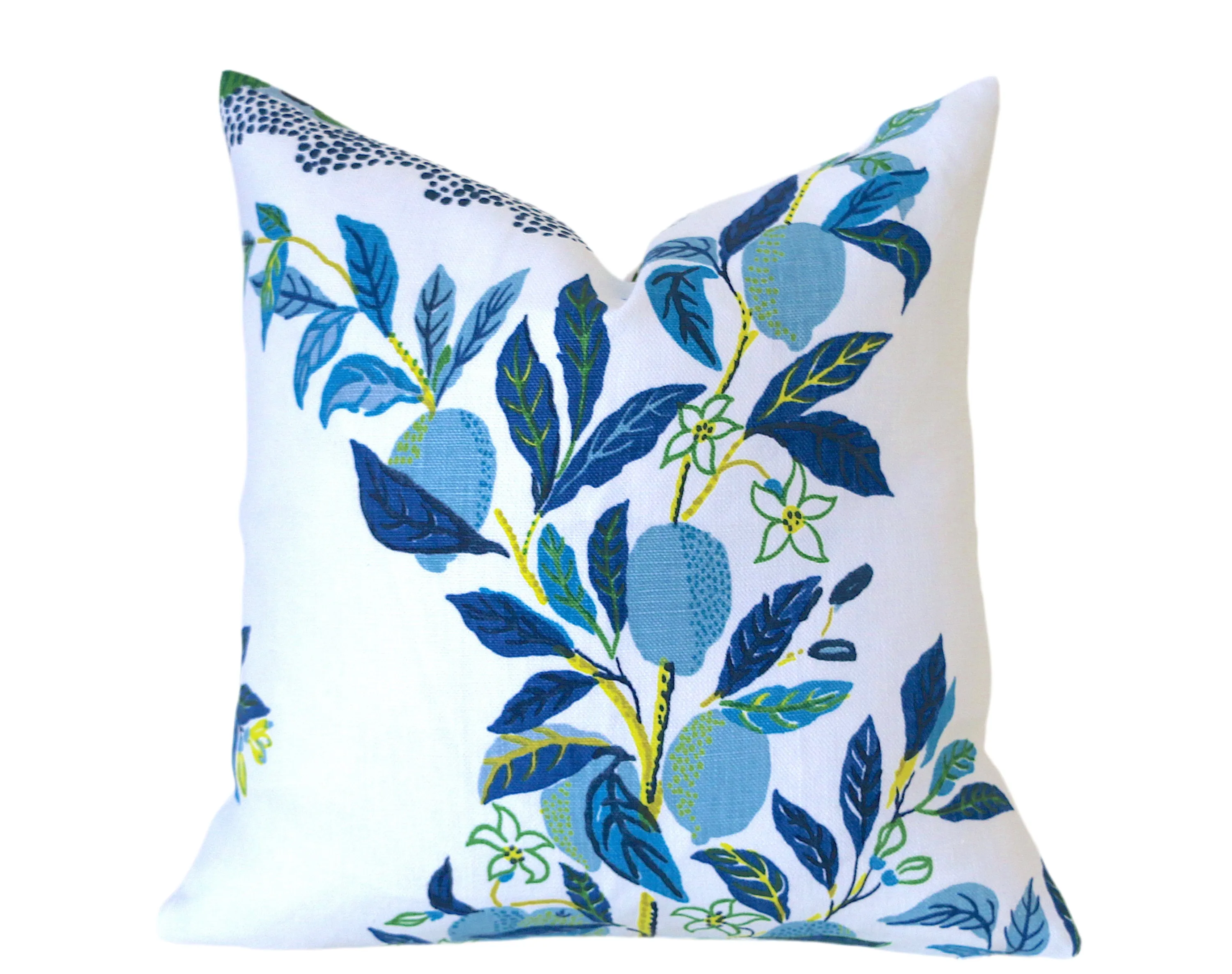 White Schumacher Pillow Cover / Citrus Garden "Pool" Decorative Pillow Cover / Lemon pillow cover / Schumacher Euro sham 24x24 26x26