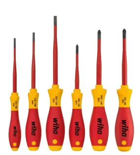 Wiha SoftFinish® Electric SlimFix Slotted/Phillips/Pozidriv Xeno Screwdriver Set 6pcs